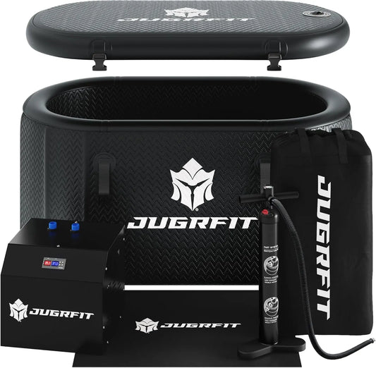 Cold Plunge Tub with Water Chiller – 53”L×32"W, 121 Gal Inflatable, Portable Ice Bath Tub for Outdoor or Indoor Use – 37℉ Chiller, Pump, & Filter – Boost Athletic Recovery, Mood, & Energy with