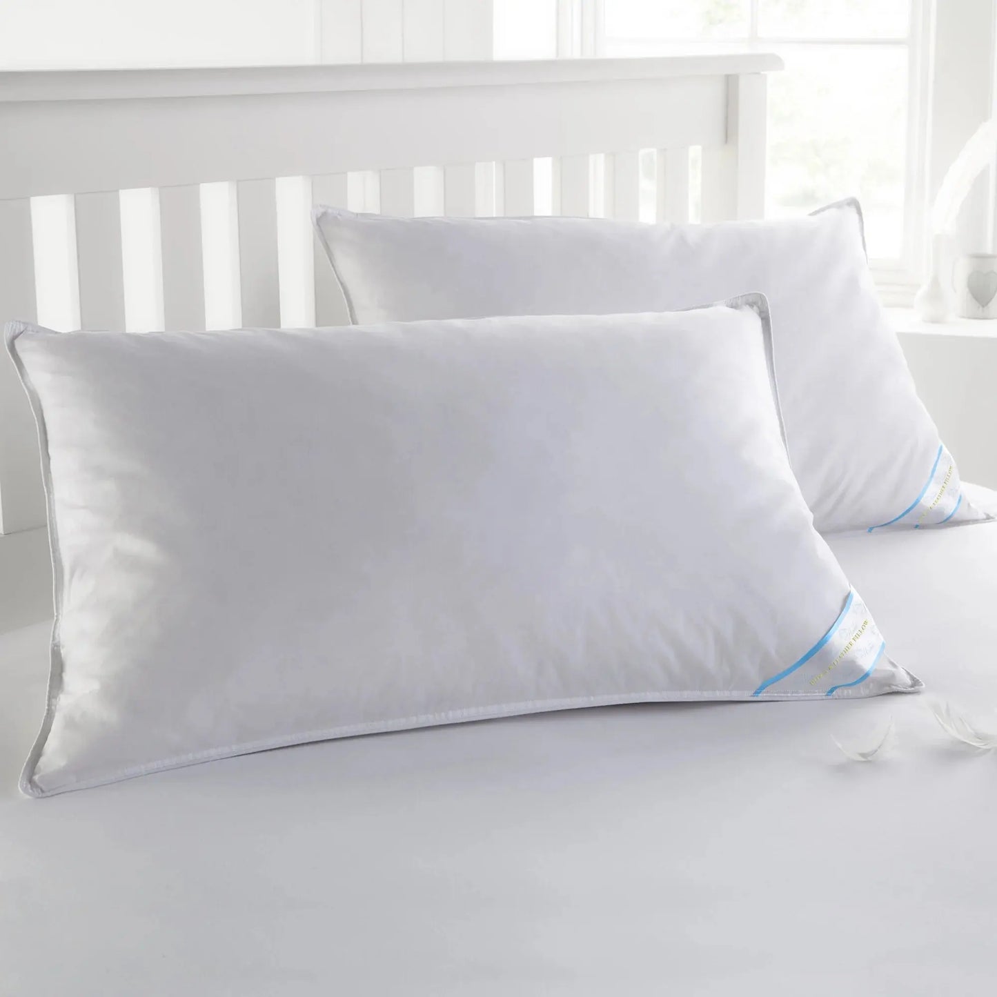 Luxury Natural down and Feather Bed Pillows 2 Pack