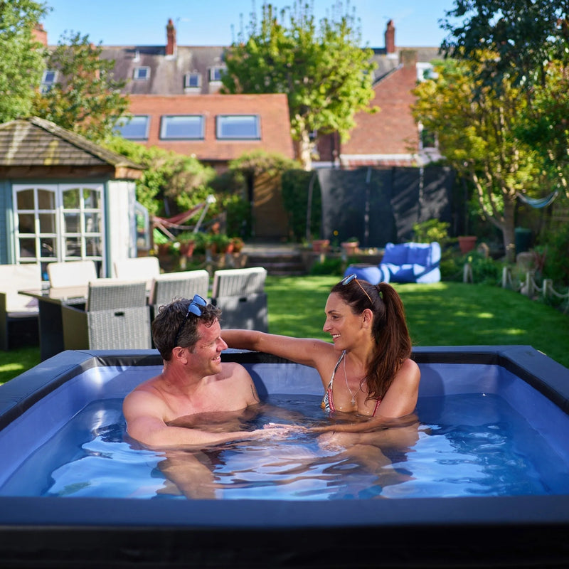 Garda 4-Person Eco Foam Outdoor Spa, Integrated Heater, Charcoal Black