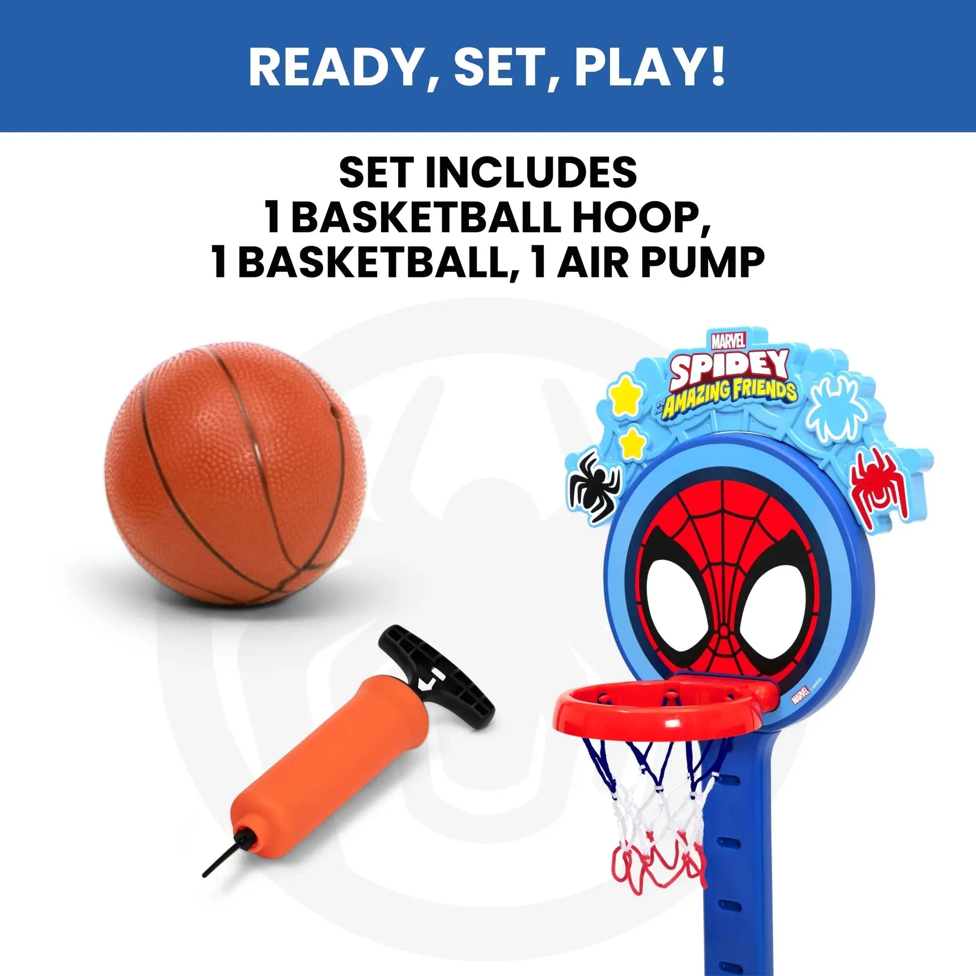 Spidey and His Amazing Friends Plastic Basketball Set by  – Includes Basketball Hoop, 1 Basketball and Ball Pump