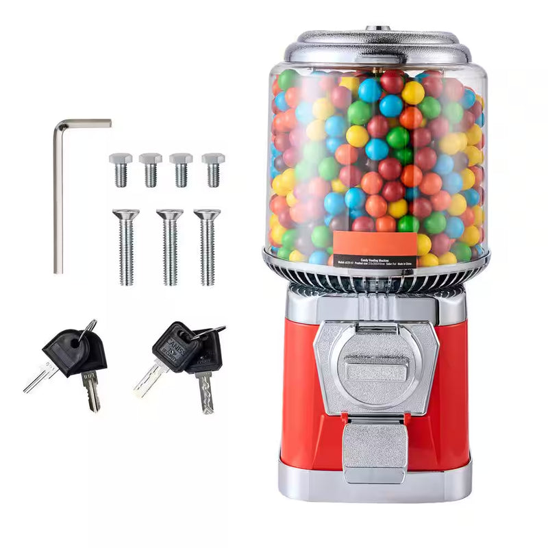 Gumball Machine for Kids, 16 In. H Candy Vending Dispenser Dry Food Dispensers Red