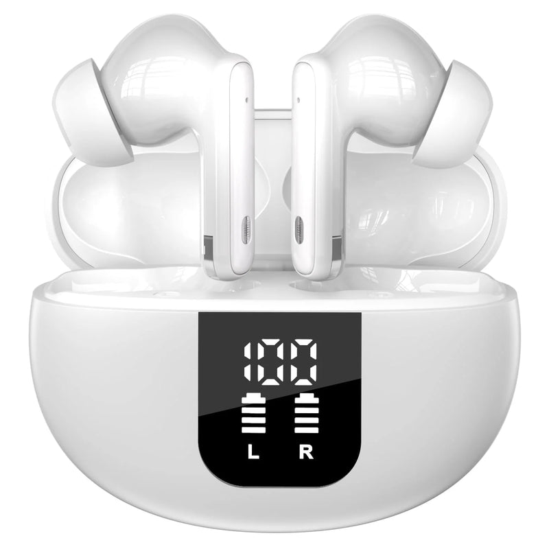 Wireless Earbuds Bluetooth 5.1 Headphones TWS Stereo In-Ear Earphones with IP7 Waterproof Built-In Mic Headset for Sport, 35Hours Playing Time, Charging Case & 3 Ear Tips