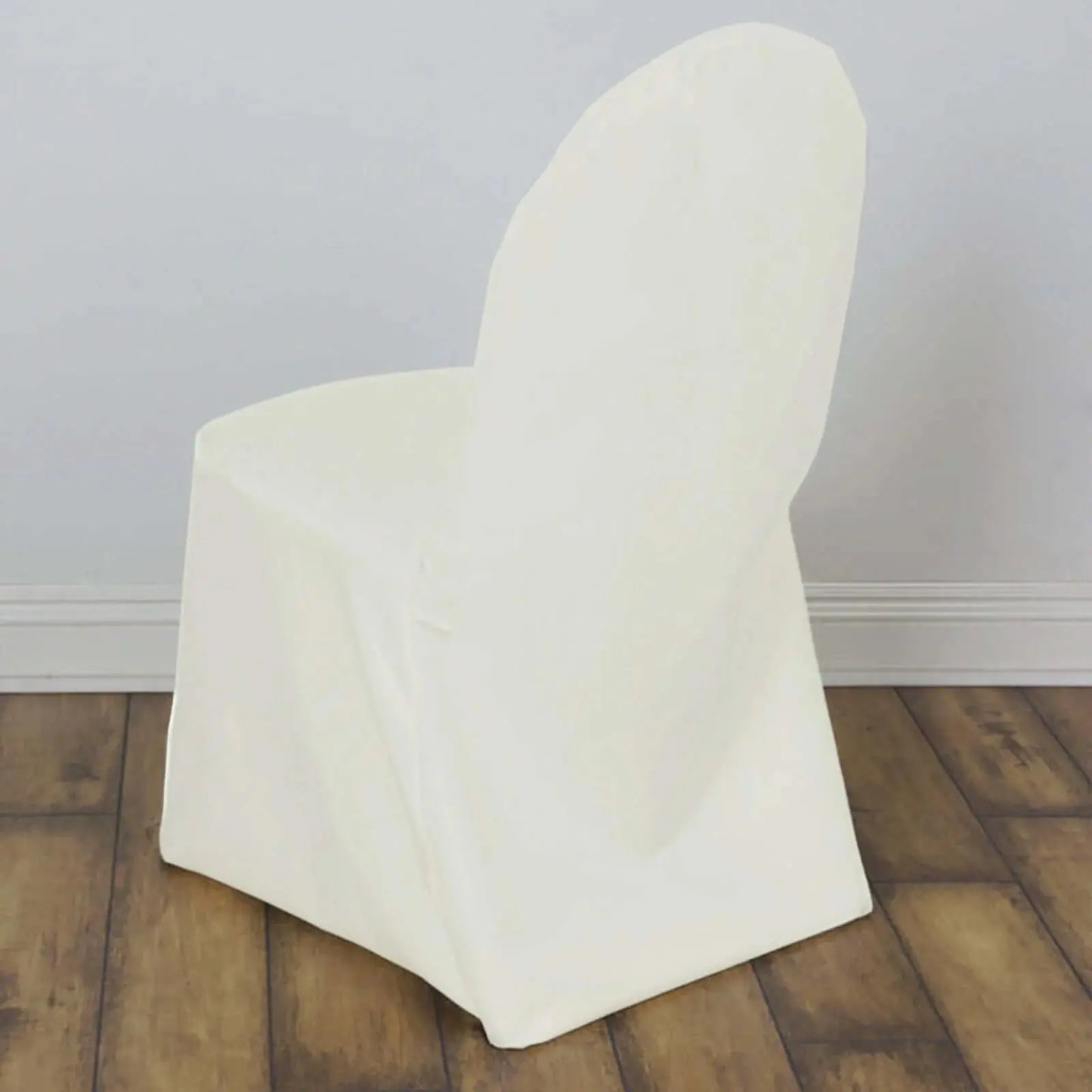 30 PCS Ivory Polyester Banquet Chair Covers, Reusable or Disposable Stain Resistant Chair Covers