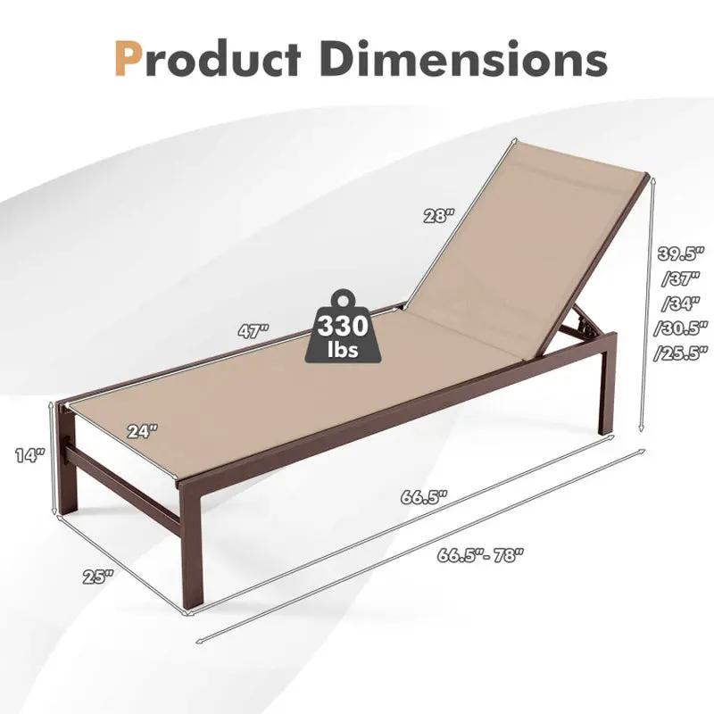 Elevate Your Relaxation Game with Our 6-Position Chaise Lounge Chairs – Durable & Stylish with Rustproof Aluminium Frame! 🛋️✨