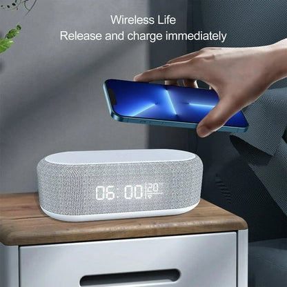 4-in-1 Digital Alarm Clock & Fast Wireless Charger - Dual Alarm, USB Charging, Countdown Timer & RGB Mode for Heavy Sleepers