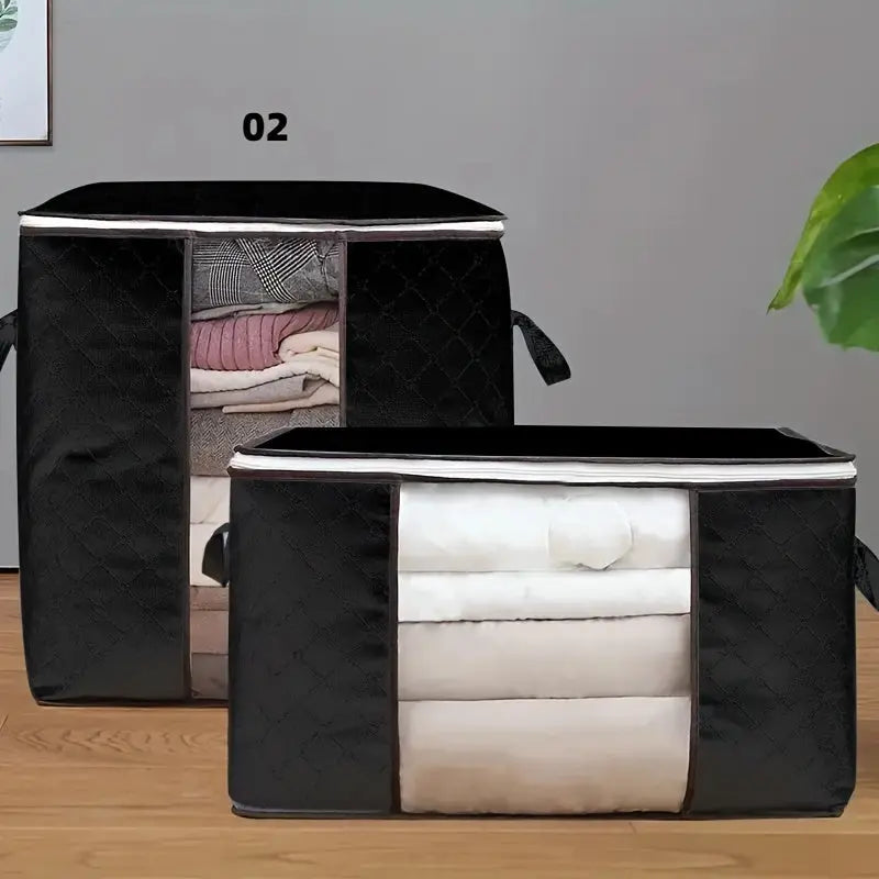 1pc Large Clear Plastic Storage Bag Organizer with Reinforced Handles, Sturdy Zippers & Clear Window - Ideal for Bedding, Comforters, Clothes - Perfect for Closet Organization, Halloween Decor, Christmas Gift, Clothes Organiz Our3Designs