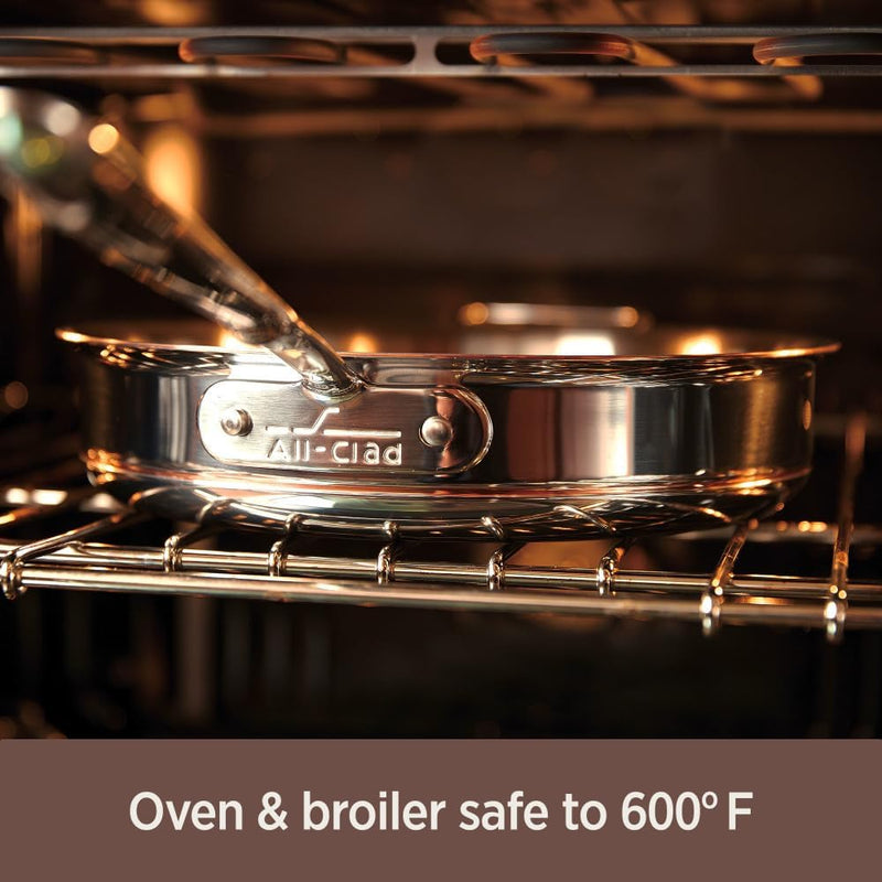 Copper Core 5-Ply Stainless Steel Sauce Pan 3 Quart Induction Oven Broiler Safe 600F Pots and Pans, Cookware Silver