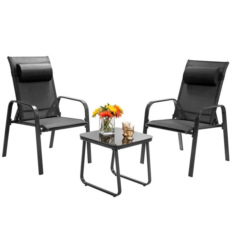 Upgrade Your Outdoor Space with Our Stylish 3-Piece Stackable Bistro Set! 🌿✨ Perfect for Cozy Conversations! 🪑💬