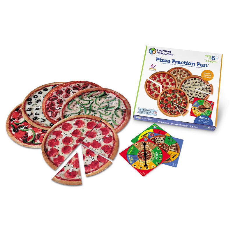 Fraction Pizza Game: Engaging Math Activity with 13 Fractional Pizzas - 67 Pieces for Ages 6 and Up