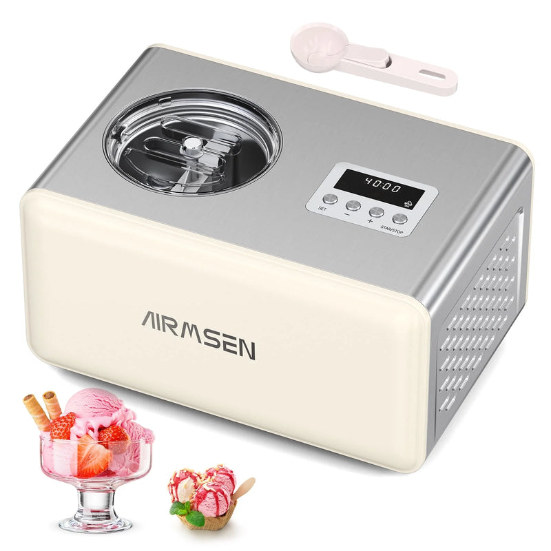Chill Out with Our 2.1 Qt Electric Ice Cream Maker! 🍦 No Pre-Freezing Needed - Perfect for Gelato, Frozen Yogurt & Sorbet! 🥳✨