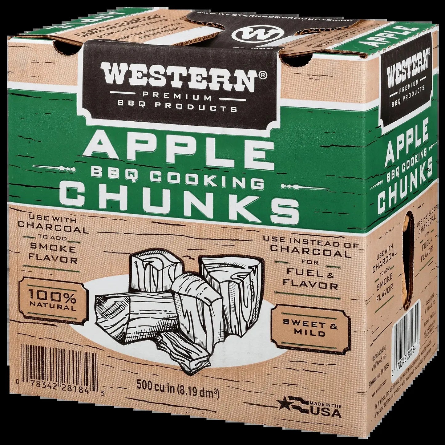 Premium BBQ Apple BBQ Cooking Chunks, 500 Cubic Inch