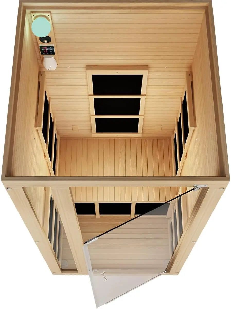 Joyous 1 Person Low EMF Far Infrared Sauna in Canadian Hemlock Wood