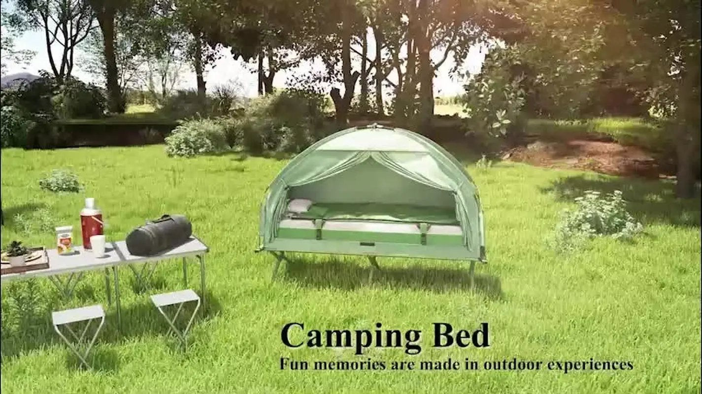 Elevate Your Camping Experience with Our Solo Folding Tent & Comfortable Air Mattress! 🏕️✨