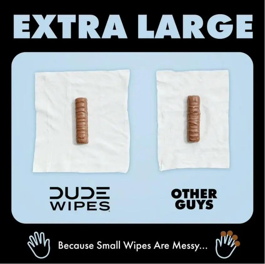 DUDE Wipes Fragrance Free Plus Odor Control, XL Wipes, 48 Count, 5 Pack