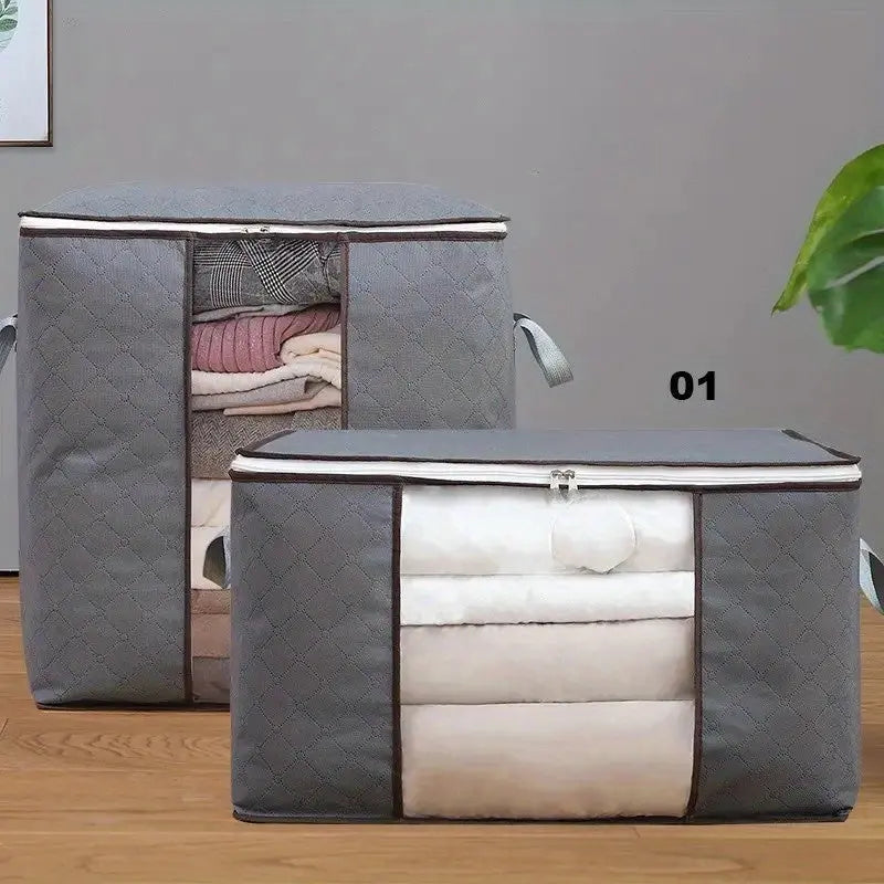 1pc Large Clear Plastic Storage Bag Organizer with Reinforced Handles, Sturdy Zippers & Clear Window - Ideal for Bedding, Comforters, Clothes - Perfect for Closet Organization, Halloween Decor, Christmas Gift, Clothes Organiz Our3Designs