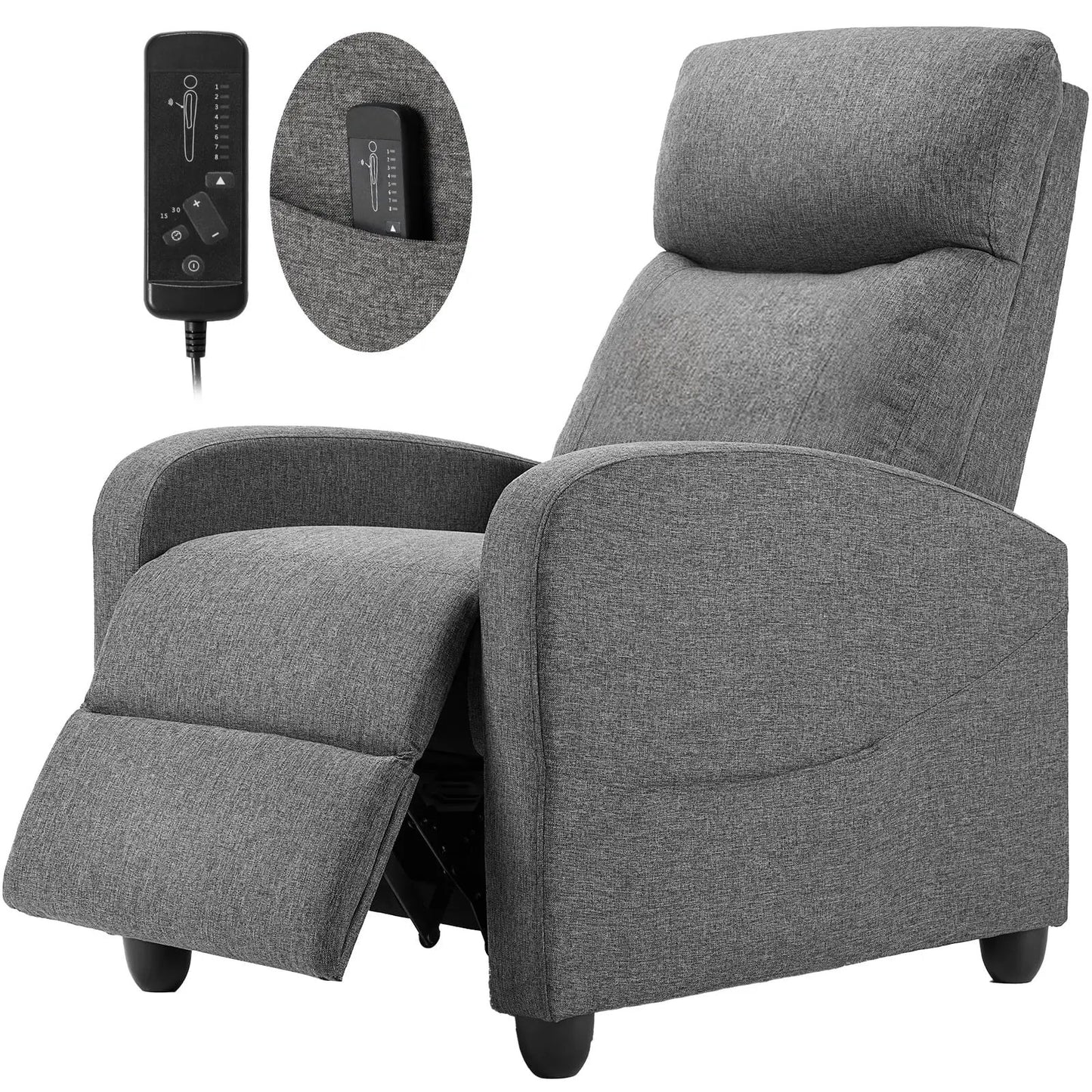 Ultimate Black Massage Recliner with Plush Seat and Soothing Backrest