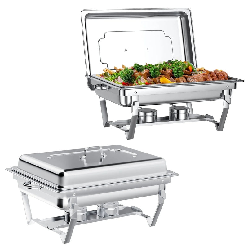 Elevate Your Events with Our 4-Pack 8QT Stainless Steel Chafing Dish Set! Perfect for Buffets, Weddings, and Parties!