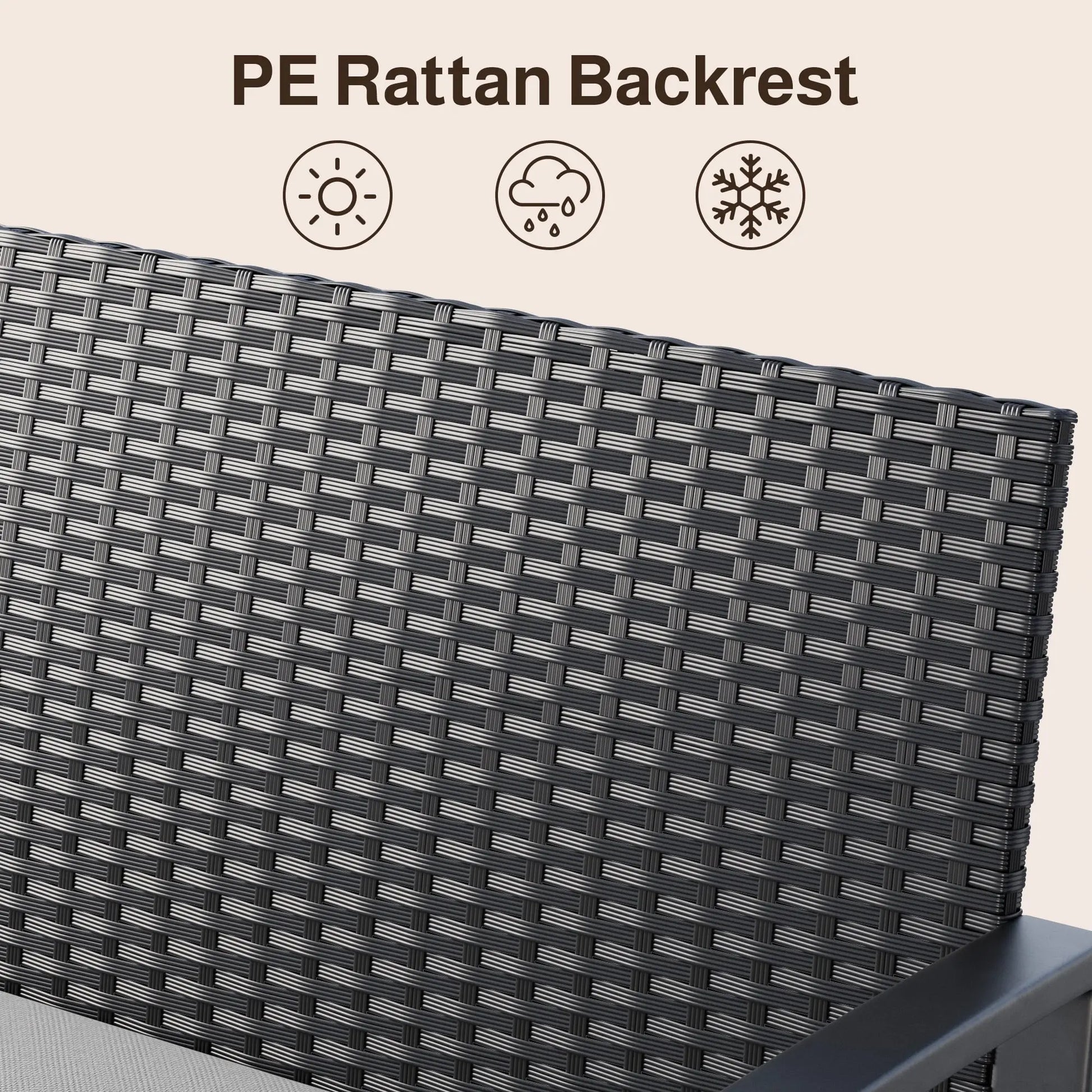 Patio Furniture Set, 4-Piece Outdoor Sectional Furniture Set with Coffee Table and Chairs for Conversation & Dining, Gray