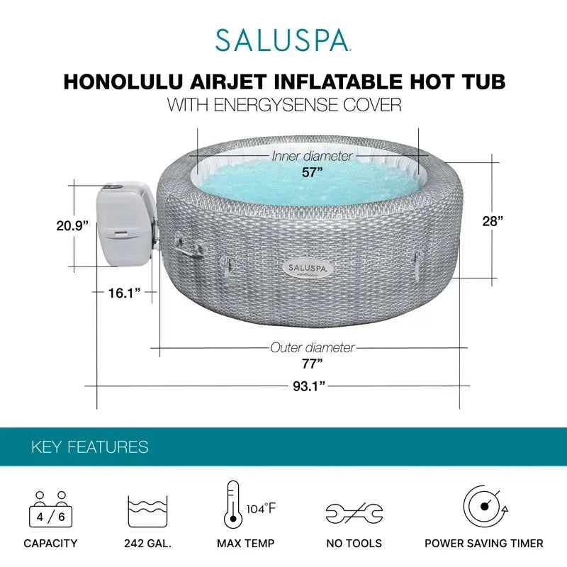 Saluspa Milan Airjet Inflatable Hot Tub