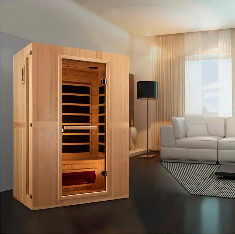 Maxxus 2 - Person Bluetooth Compatible FAR Infrared Sauna in Hemlock