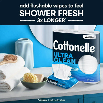 Cottonelle Ultra Clean Toilet Paper, 12 Mega Rolls, 312 Sheets Per Roll (3,744 Total)