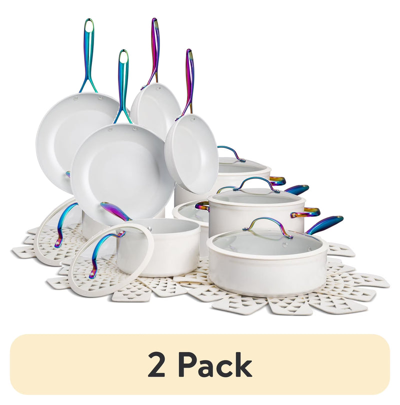 12-Piece Non-Stick Cookware Set, Signature Collection Pots and Pans Set - Blue