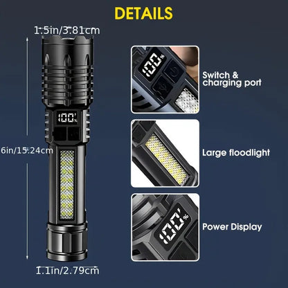 Powerful Compact Flashlight - USB C charging
