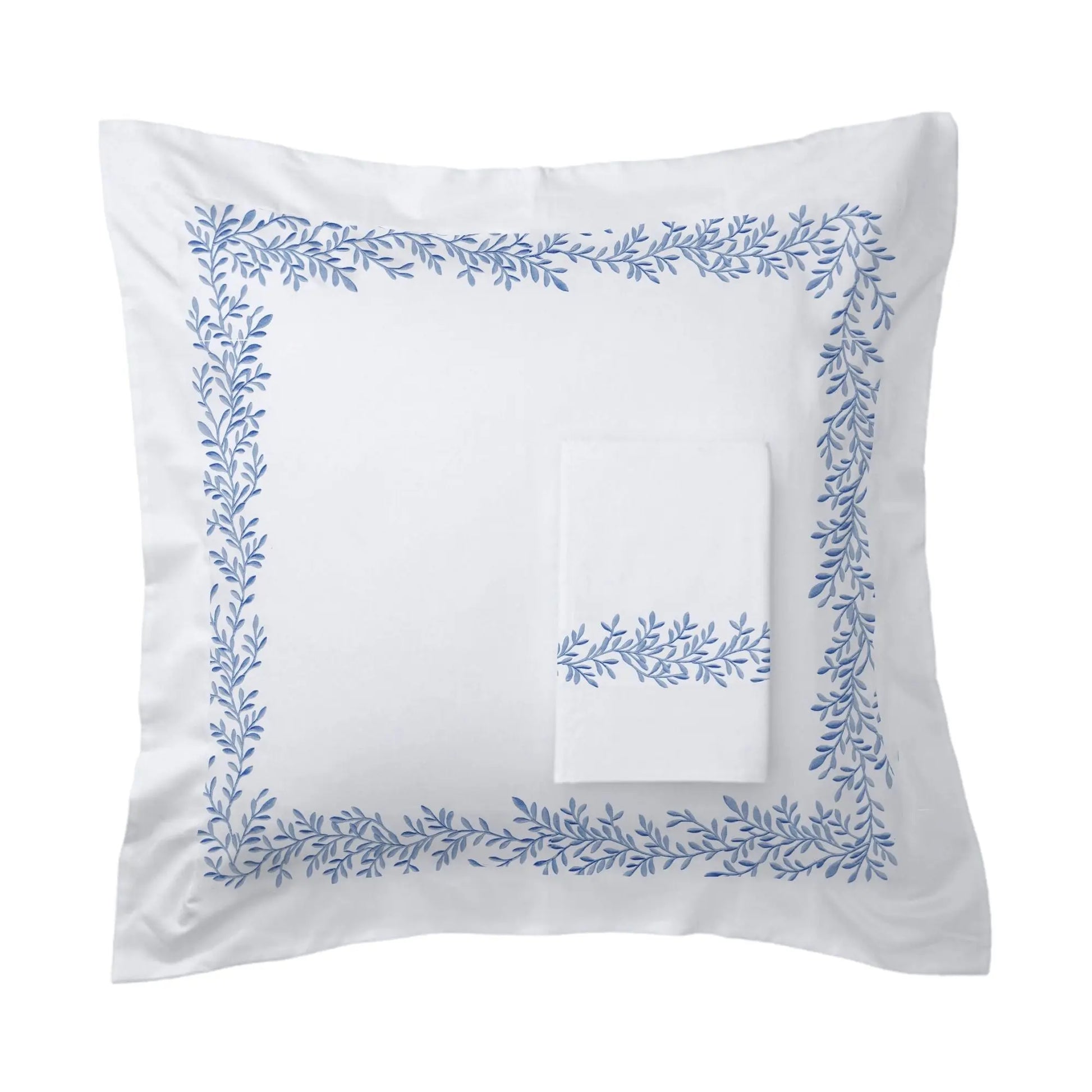 600 Thread Count Floral Vine Embroidered Euro Sham Pairs Mélange Home