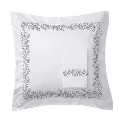 600 Thread Count Floral Vine Embroidered Euro Sham Pairs Mélange Home
