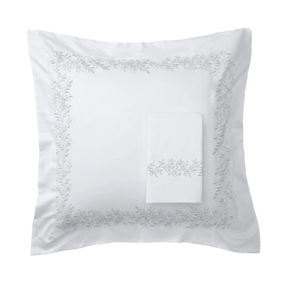 600 Thread Count Floral Vine Embroidered Euro Sham Pairs Mélange Home