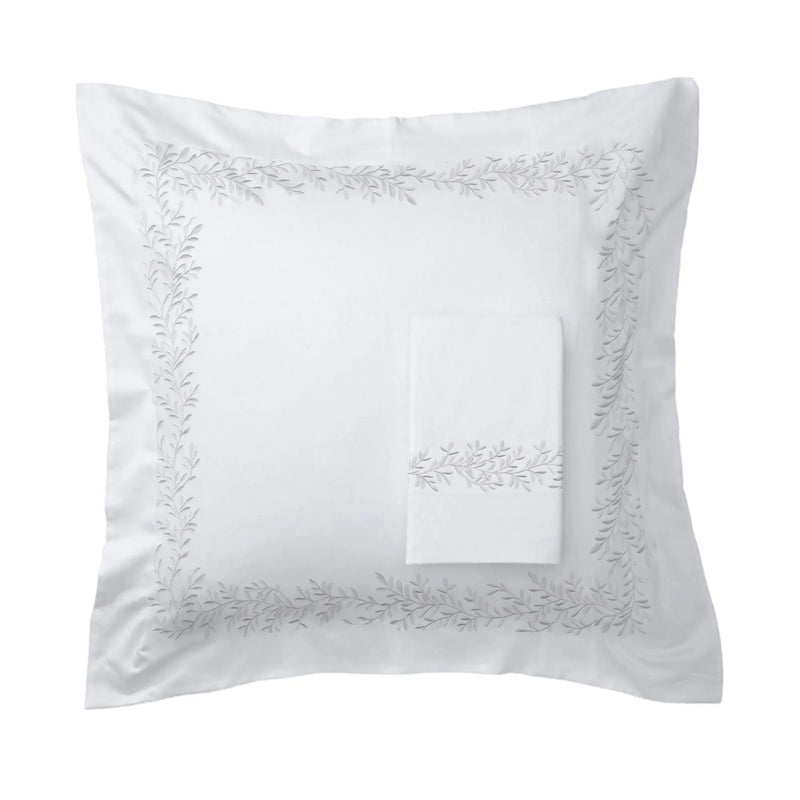 600 Thread Count Floral Vine Embroidered Euro Sham Pairs Mélange Home