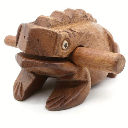 Musical Wooden Singing Frog Statue