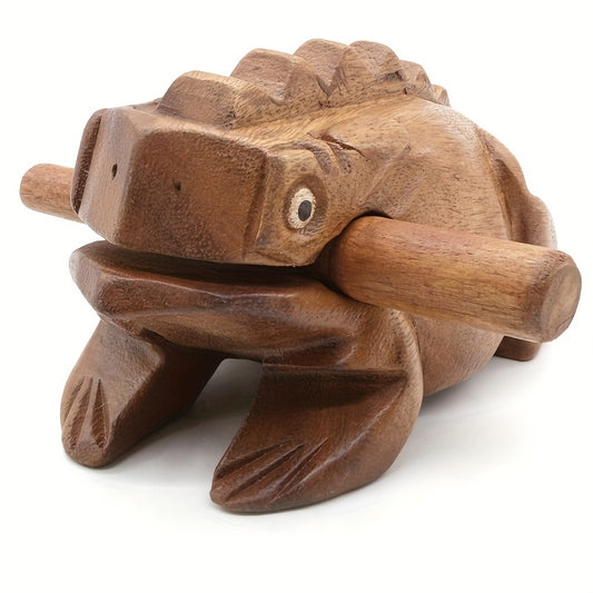 Musical Wooden Singing Frog Statue