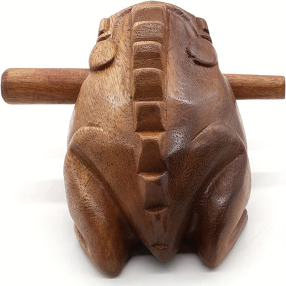 Musical Wooden Singing Frog Statue