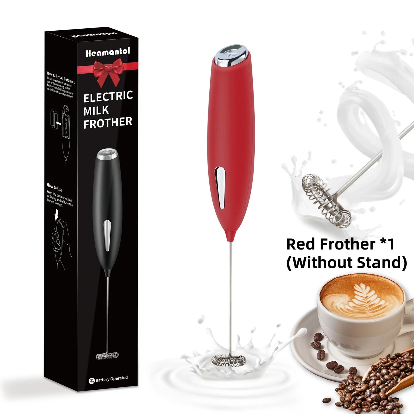 Handheld electric milk frother delivering a robust 10,000 RPM performance O3D