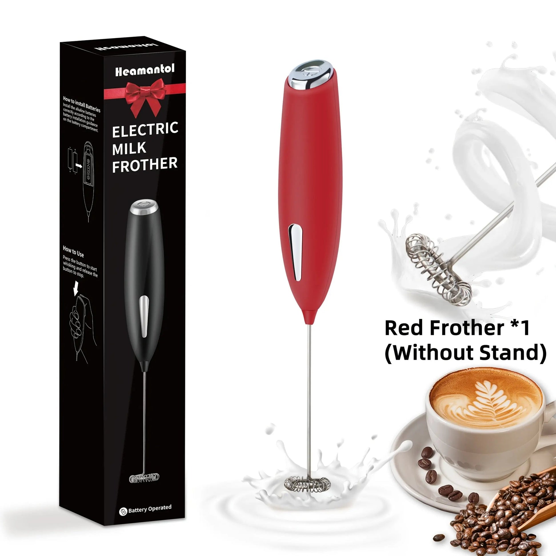 Handheld electric milk frother delivering a robust 10,000 RPM performance O3D