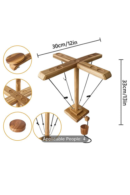 4-Player Wooden Ring Toss Game – Interactive Tabletop Challenge for Family & Friends - Our3Designs