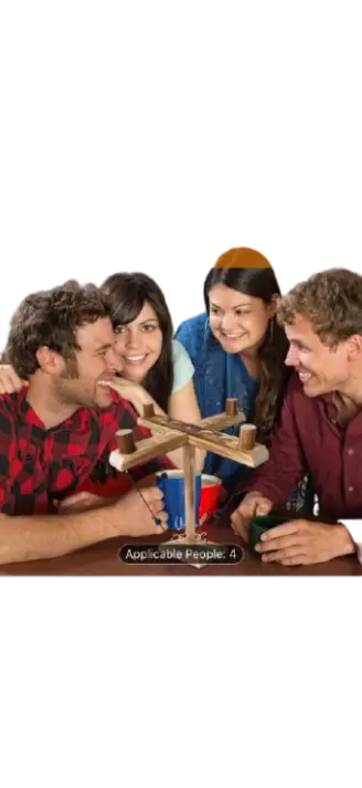 4-Player Wooden Ring Toss Game – Interactive Tabletop Challenge for Family & Friends - Our3Designs