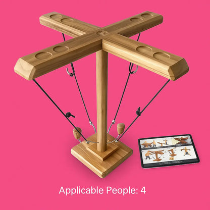 4-Player Wooden Ring Toss Game – Interactive Tabletop Challenge for Family & Friends - Our3Designs