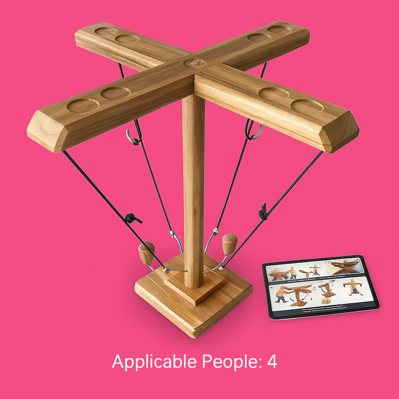 4-Player Wooden Ring Toss Game – Interactive Tabletop Challenge for Family & Friends