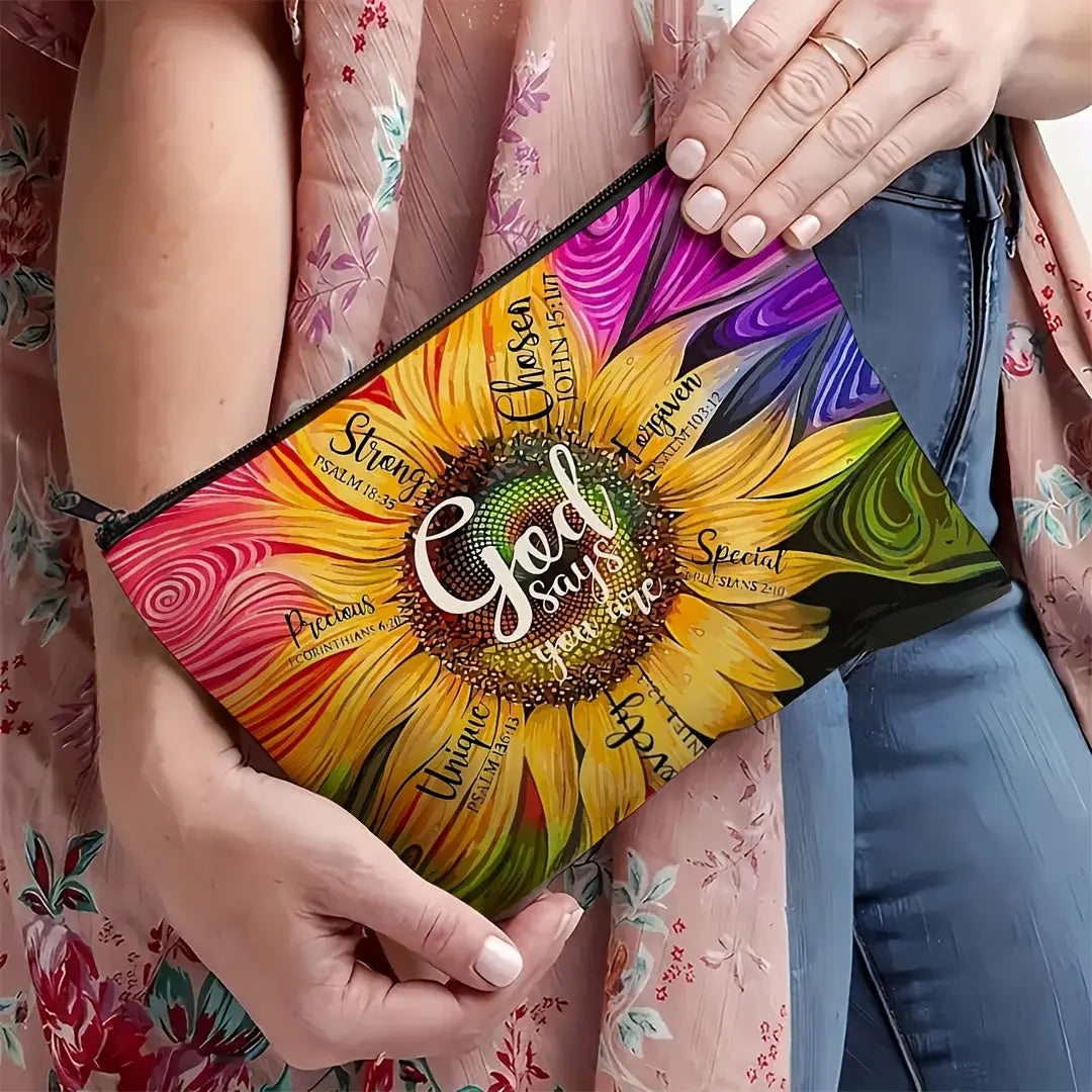 Lively Sunflower Cosmetic Pouch 03d