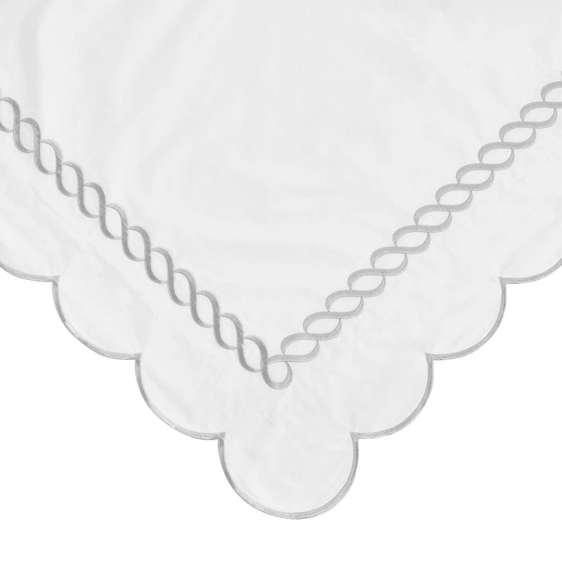 600 Thread Count Scallop Rope Embroidered Cotton Euro Sham Pair Mélange Home