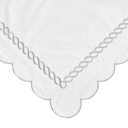 600 Thread Count Scallop Rope Embroidered Cotton Duvet Set Mélange Home