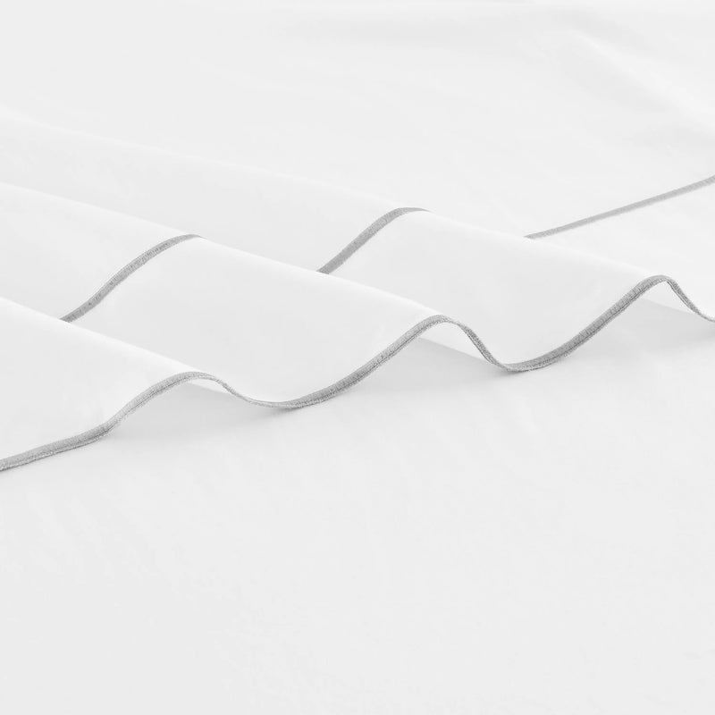 600 Thread Count Framed Sateen Embroidered Cotton Sheet Set Mélange Home
