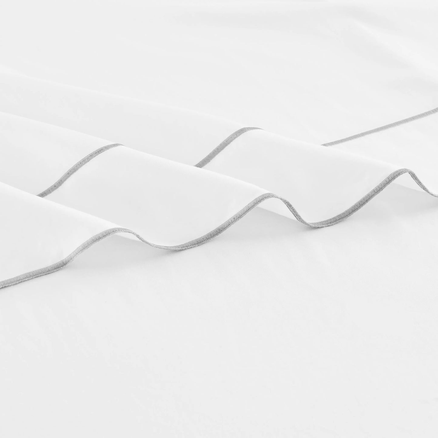 600 Thread Count Framed Sateen Embroidered Cotton Pillowcase Pair Mélange Home