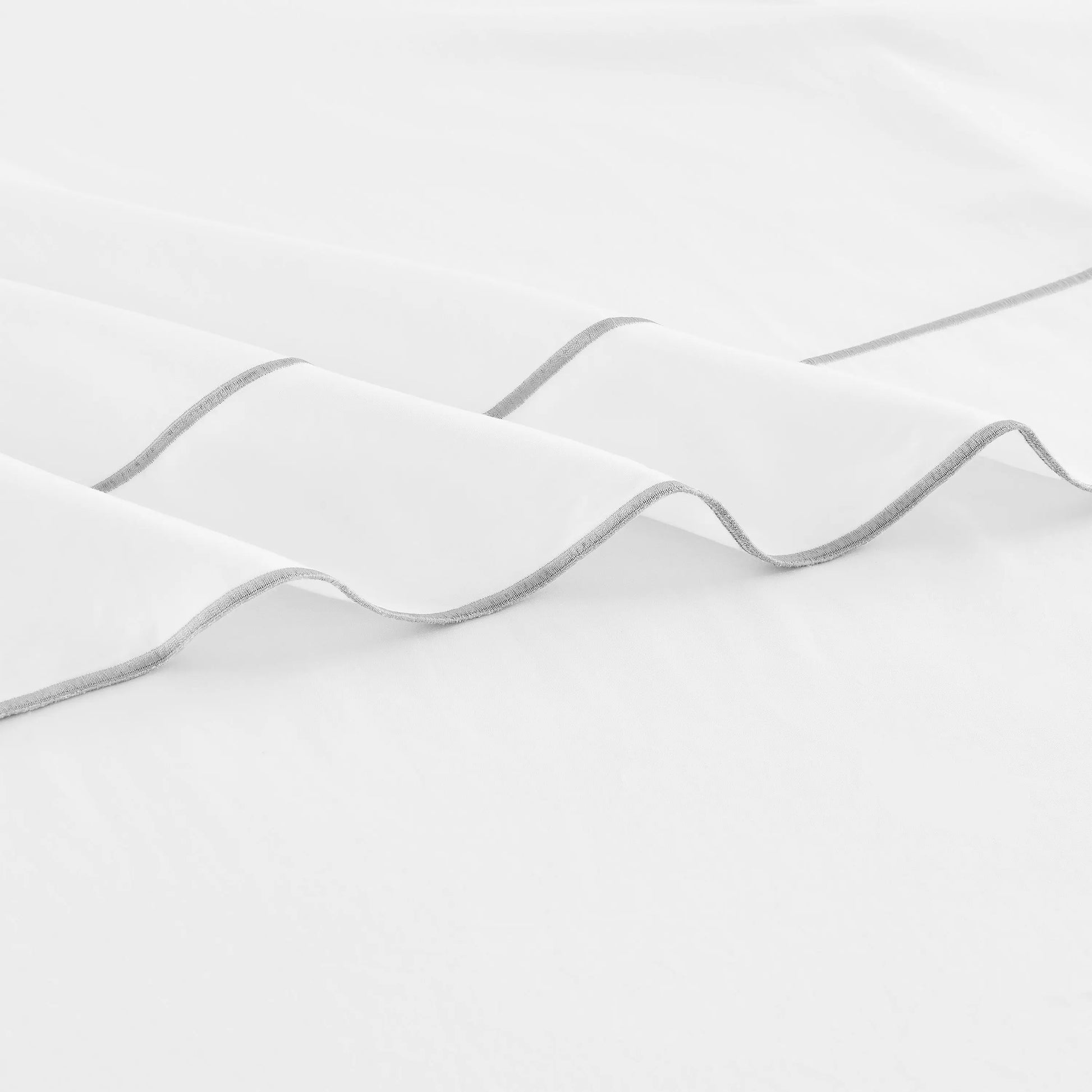 600 Thread Count Framed Sateen Embroidered Cotton Pillowcase Pair Mélange Home