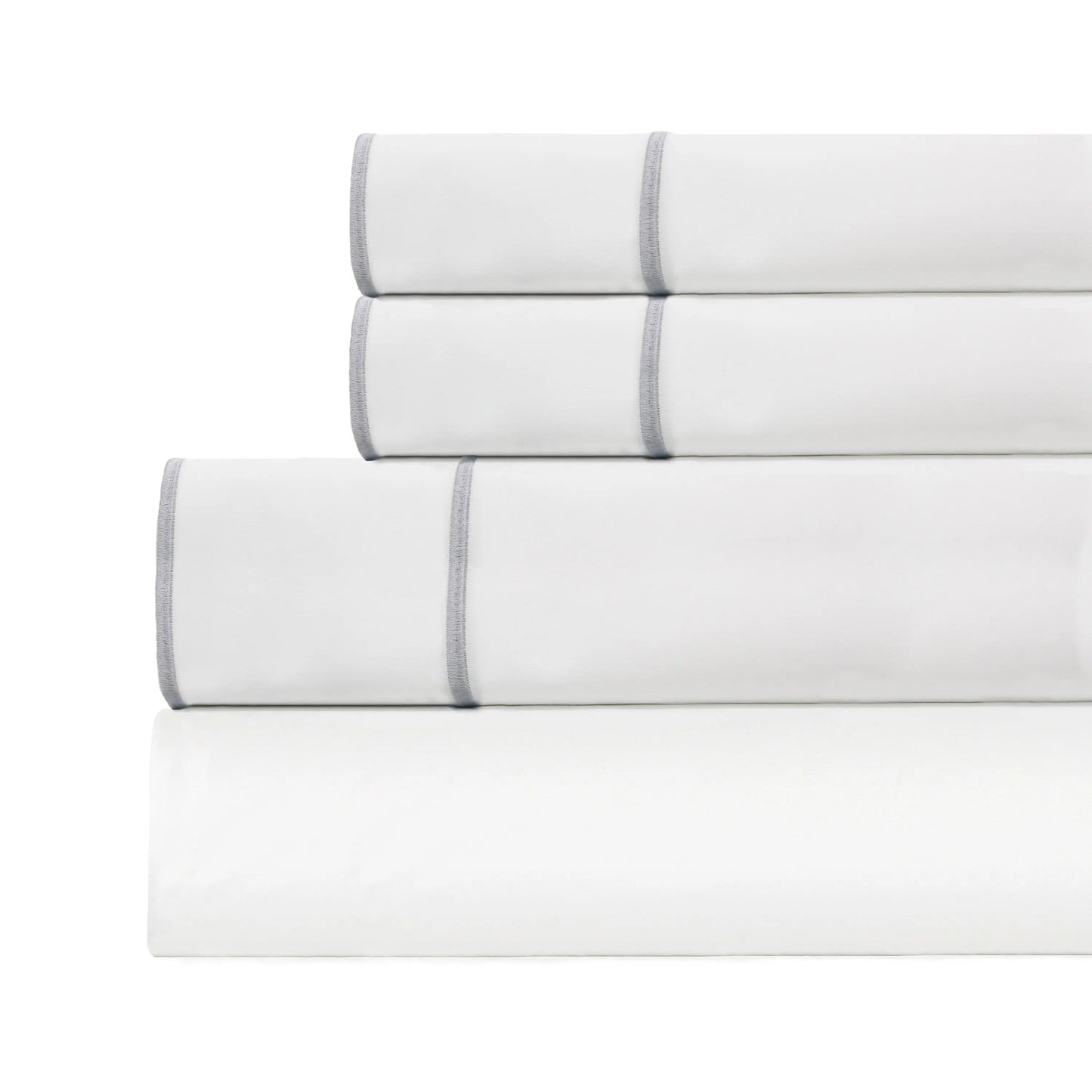 600 Thread Count Framed Sateen Embroidered Cotton Sheet Set Mélange Home