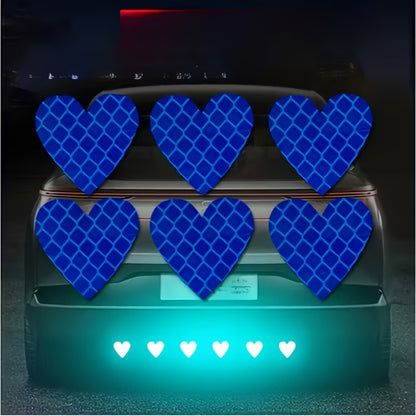 6 pieces Reflective Stickers | Heart-Shaped Design