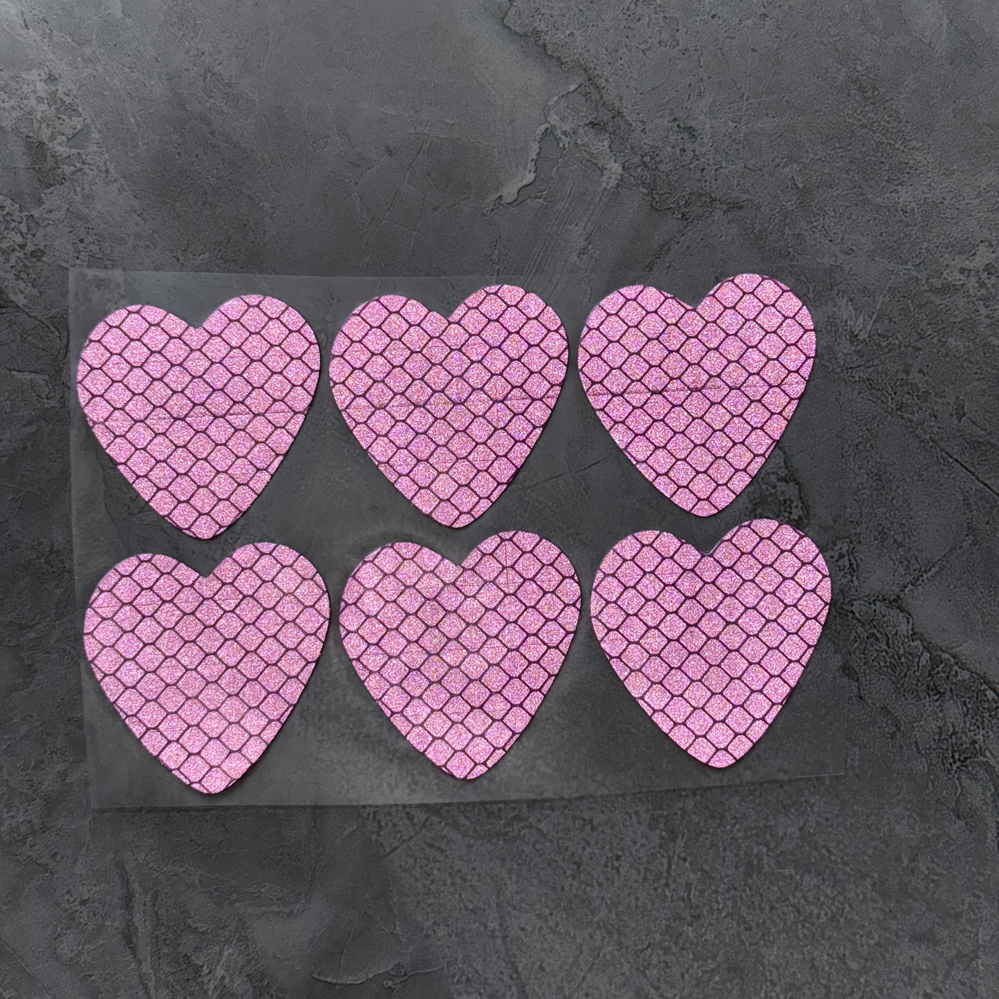 6 pieces Reflective Stickers | Heart-Shaped Design