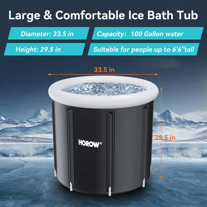Ice Bath Tub for Athletes – Complete Starter Pack – 110 Gal Portable Ice Pod Barrel